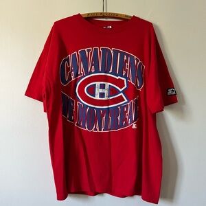 Vintage Single Stitch Montreal Canadiens Starter T-Shirt Signed by José Theodore